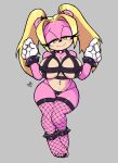 a1x1az absurd_res anklet anthro areola big_breasts black_clothing black_nails black_thong black_topwear black_underwear blonde_hair bracelet breasts clothing collar colored_nails eyelashes fan_character female fishnet_clothing fishnet_legwear freckled_face freckled_shoulders freckles front_view fur gloves green_eyes grey_background hair handwear hi_res huge_breasts jewelry legband legwear looking_at_viewer nails navel navel_piercing nipple_outline nipple_piercing nipples piercing pink_areola pink_body pink_fur raised_arms sega simple_background smile solo sonic_the_hedgehog_(series) spiked_anklet spiked_bracelet spiked_collar spiked_legband spikes tan_body tan_fur thick_thighs thigh_gap thong topwear twintails_(hairstyle) underwear unknown_species white_clothing white_gloves white_handwear wide_hips