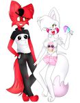  clothed clothing duo eye_contact eye_patch eyewear female five_nights_at_freddy&#039;s five_nights_at_freddy&#039;s_2 foxy_(fnaf) male mangle_(fnaf) smile standing video_games 