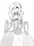  1girl cameko_(camel) camel_(dansen) dress female monochrome original smile solo 