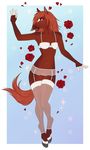  anthro blue_eyes bra brown_fur brown_skin clothing equine female flower fur hooves horse legwear looking_aside looking_at_viewer mammal nycket plant pussy rainstorm rose sheer_clothing skirt smile solo standing stockings tagme translucent transparent_clothing underwear 