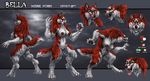  2017 anthro big_breasts breasts canine claws dog female fur heterochromia humanoid husky mammal nipples open_mouth red_fur sabretoothed_ermine solo teeth tongue tongue_out were werewolf white_fur 
