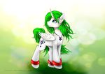  blue_eyes cutie_mark equine eyelashes fan_character feathers feral fur green_hair hair hooves horn jewelry l1nkoln mammal my_little_pony necklace simple_background smile unicorn white_feathers white_fur winged_unicorn wings 