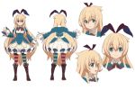  1girl alice_(grimms_notes) blonde_hair boots commentary_request green_eyes grimms_notes long_hair official_art ribbon thigh_boots thighhighs 