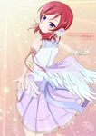  angel blush dress happy_birthday love_live!_school_idol_project nishikino_maki red_hair short_hair smile violet_eyes wings 