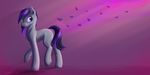  1deathpony1 blue_eyes equine fan_character feral hair hooves mammal my_little_pony purple_background purple_hair simple_background solo standing 