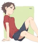  50off brown_eyes brown_hair commentary dated highres male_focus original shorts solo 