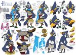  anthro avian bird blue_feathers breath_of_the_wild feathers green_eyes male ningukt nintendo revali rito scarf text the_legend_of_zelda video_games 