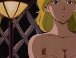  1girl animated black_eyes blonde_hair female lupin_iii mine_fujiko nipple short_hair 