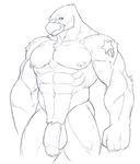  2014 4th_of_july abs anthro avian bald_eagle balls barely_visible_genitalia beak biceps big_balls big_penis bird blue_and_white digital_drawing_(artwork) digital_media_(artwork) eagle flaccid front_view huge_muscles keeyrow looking_at_viewer male manly monochrome muscular nipple_piercing nipples nude pecs penis piercing portrait quads simple_background sketch solo standing subtle_penis three-quarter_portrait united_states_of_america white_background 