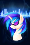  blue_hair bust_(disambiguation) equine eyewear female friendship_is_magic fur glasses hair horn l1nkoln mammal my_little_pony purple_hair smile unicorn vinyl_scratch_(mlp) white_fur 