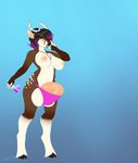  2015 5_fingers anthro antlers areola ball_camel_toe ball_growth balls balls_expansion big_balls big_penis black_hair blush breasts brown_fur cervine clothed clothing deer deirdrefang dickgirl ear_piercing eyewear facial_piercing flask fur glasses growth hair half-erect hi_res hooves horn intersex jewelry lip_piercing mammal necklace nipples open_mouth penis penis_growth piercing purple_hair revadiehard solo spots standing thick_bottom_lip thong tongue tongue_piercing topless 