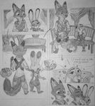  2017 anthro bench canine clothed clothing comic disney drawning female fox infants invalid_tag judy_hopps lagomorph male mammal nick_wilde rabbit simple_background size_difference smile zootopia 