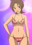  artist_request bare_arms bare_shoulders bikini cleavage collarbone foreshortening hand_on_hip iizuka_yuzu medium_breasts mound_of_venus navel sakura_trick solo string_bikini swimsuits thigh_gap 