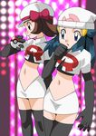  elbow_gloves hainchu hikari_(pokemon) kotone_(pokemon) pokemon team_rocket 