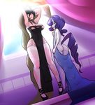  2017 anthro anthrofied areola butt clothing da3rd duo equine fan_character female footwear friendship_is_magic high_heels horn horse mammal my_little_pony nipples pony pussy rarity_(mlp) shoes tall thong torn_clothing unicorn 