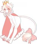  andogg anthro blush breasts cape clothing crown featureless_breasts feline female fur hair looking_at_viewer mammal solo standing 