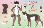  andogg anthro canine collar feral fur hair looking_at_viewer male mammal model_sheet smile solo 