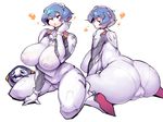  alternate_breast_size angel_(evangelion) arm_support ass ayanami_rei bad_id bad_pixiv_id bangs blue_hair blush bodysuit bracer breasts cameltoe clenched_hand covered_nipples curvy eyebrows_visible_through_hair fat_mons from_side full_body gloves half-closed_eyes hand_up headgear huge_ass huge_breasts impossible_clothes lcl leaning_forward looking_at_viewer looking_back multiple_views neon_genesis_evangelion number parted_lips pilot_suit plugsuit plump puffy_nipples red_eyes short_hair simple_background sitting skin_tight spread_legs thick_eyebrows thick_thighs thighs trefoil turtleneck wariza white_background white_bodysuit zako_(arvinry) zeruel 