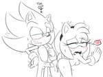  &lt;3 after_sex amy_rose anthro anus balls bent_over blush breasts butt clothing eyelashes female gloves hairband half-closed_eyes hearlesssoul hedgehog looking_pleasured male male/female mammal monochrome nipples open_mouth penis pussy shaking smile sonic_(series) sonic_the_hedgehog sparkle standing super_sonic sweat trembling vein veiny_penis 