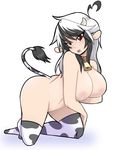  andogg animal_humanoid big_breasts bovine breasts collar cow_humanoid female hair horn humanoid kneeling looking_at_viewer mammal nipples open_mouth solo 