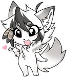  andogg anthro canine chibi featureless_crotch female fur hair mammal nude open_mouth smile solo standing 