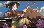  black_gloves black_hair claw_(weapon) dragon_quest dragon_quest_iii fighter_(dq3) fingerless_gloves gloves mummy open_mouth pyramid shoe-ji short_hair short_twintails twintails weapon 
