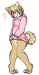  andogg anthro blush canine clothed clothing featureless_crotch girly looking_at_viewer male mammal smile solo standing 