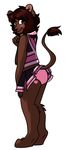  ambiguous_gender andogg anthro blush clothed clothing feline girly lion looking_at_viewer mammal smile solo standing underwear 