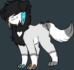  ambiguous_gender andogg canine digital_media_(artwork) feral fur hair mammal pixel_(artwork) simple_background smile solo standing 