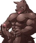  2016 abs anthro anubian_jackal balls biceps canine cum cum_on_hand cum_on_penis erection fangs hand_on_penis humanoid_penis jackal league_of_legends maldu male mammal masturbation muscular muscular_male nasus_(lol) nude pecs penis riot_games simple_background solo sweat teeth tongue tongue_out vein video_games white_background 