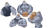  2016 abs bare_legs biceps big_muscles box bust_portrait carrying clothed clothing fangs front_view half-closed_eyes humanoid jockstrap looking_at_viewer looking_down machoke maldu male multiple_poses muscular nintendo nipples pants pec_grasp pecs pok&eacute;mon portrait pose raised_shirt red_eyes shirt side_view simple_background smile solo tank_top three-quarter_portrait topless underwear video_games white_background 