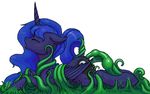  2017 anal anal_penetration anus bdsm blue_feathers blue_hair blush bondage bound butt clitoris cutie_mark equine feathered_wings feathers female feral friendship_is_magic hair horn mammal my_little_pony penetration princess_luna_(mlp) pussy shydale simple_background solo tentacles vaginal vaginal_penetration white_background winged_unicorn wings 
