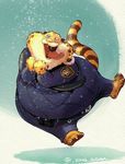  2017 anthro benjamin_clawhauser cheetah clothed clothing disney feline fur gidora_(artist) male mammal police_uniform uniform zootopia 