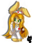  2017 amandica anthro breasts clothing female green_eyes hair lagomorph looking_at_viewer mammal megan_lilly nurse nurse_uniform rabbit uniform 