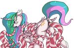  2017 anus bdsm blush bondage bound butt cutie_mark dock equine feathered_wings feathers female feral friendship_is_magic hair horn long_hair mammal multicolored_hair my_little_pony penetration princess_celestia_(mlp) pussy pussy_juice shydale simple_background solo tentacles vaginal vaginal_penetration white_background white_feathers winged_unicorn wings 