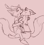  2017 canine clothed clothing disney eyes_closed fox french_kissing frottage kissing male male/male mammal nick_wilde partially_clothed penis precum robin_hood saliva sex simple_background ungulatr zootopia 