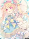  1girl asasaki_sayas blonde_hair dress logo long_hair psychic_hearts solo 