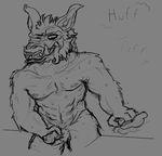  abs athletic beast_(disambiguation) big_ears breathing grip horn horny_(disambiguation) masturbation muscular penis sketch sweat thebonezonedeluxe tired 
