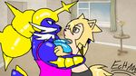  animated big_(disambiguation) blush breasts couple_(disambiguation) echi101 female kissing lycanroc nintendo pok&eacute;mon samourott video_games 