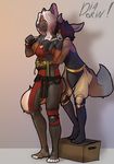  anthro bandage canine clothed clothing diadorin duo female female/female fur hair hug mammal rope smile standing 