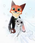  2017 anthro canine clothing disney dress duo female fox fur judy_hopps lagomorph male mammal nick_wilde rabbit skeletonguys-and-ragdolls wedding wedding_dress zootopia 