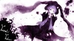  1girl animal_hood character_name cowboy_shot depth_of_field dress female hoodie ise_(zasso) long_hair long_sleeves low_twintails purple purple_dress purple_eyes purple_hair smile solo standing vocaloid yuzuki_yukari 