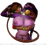  3d_(artwork) absurd_res alpha big_breasts breast_squish breasts cupping_breasts demon digital_media_(artwork) ezria female female/female hi_res jessica_anner nude oil presenting presenting_breasts sibling succubus xelthia 