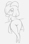  ambiguous_gender butt kirlia looking_back monochrome nintendo pok&eacute;mon solo somnamg thick_thighs video_games wide_hips 