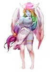  alien angel angel_wings big_breasts blue_skin braid braids breasts cleavage elf elf_ears eonbound gao-lukchup gao_(gaolukchup) halo huge_breasts jewelry long_hair milf multicolored_hair nipples phessian pink_eyes ponytail rainbow_hair stocking wings xaessya 