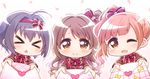  3girls ahoge brown_hair igarashi_kyouko kohinata_miho long_hair multiple_girls shimamura_uzuki the_idolmaster 