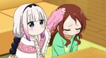  2girls animated brown_hair kanna_kamui kobayashi-san_chi_no_maidragon lavender_hair long_hair multiple_girls saikawa_riko 