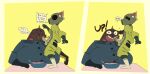 absurd_res animal_humanoid anthro big_breasts bigbun_3 bodily_fluids bowl breast_rest breasts brown_body brown_fur buckteeth cereal clothing container cum cum_in_mouth cum_inside cum_on_face drooling drowsy duo ear_grab eyes_closed felid felid_humanoid feline feline_humanoid female food fur gas_mask genital_fluids genitals gloves handwear heart_eyes heart_symbol hi_res holding_partner humanoid jumpsuit lagomorph leporid male male/female mammal mammal_humanoid mask penis penis_on_face rabbit saliva speech_bubble standing_on_table surprised_expression teeth tired