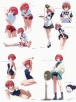  1girl 3: ? absurdres adjusting_clothes adjusting_swimsuit alternate_costume amate_yuzuriha apron aqua_eyes aqua_shirt aqua_skirt armpits arms_up arrow_(symbol) artist_name ass back back_bow bare_shoulders barefoot beanie bent_over black_hat black_necktie black_shoes black_socks blue_eyes blue_one-piece_swimsuit blush bobby_socks bow breasts cardigan closed_eyes closed_mouth clothes_lift collared_shirt commentary competition_swimsuit covering_ass covering_privates cropped_legs cropped_torso crossed_ankles crossed_legs cup edgar_syu electric_fan enmaided eyebrows_hidden_by_hair failure fanning_crotch feet flying_sweatdrops frilled_apron frills from_behind from_side full_body green_hair gundam gundam_gquuuuuux gym_shirt gym_shorts gym_uniform hair_between_eyes haro hat heart heart_hands highres holding holding_kettle holding_teapot holding_tray kettle lifting_own_clothes loafers long_sleeves looking_at_viewer looking_back lying maid maid_apron maid_headdress medium_breasts multicolored_hair multiple_views necktie on_side one-piece_swimsuit open_mouth panties panty_peek partially_translated pouring puffy_short_sleeves puffy_sleeves red_hair red_necktie red_shorts school_swimsuit school_uniform shirt shirt_lift shoes short_hair short_shorts short_sleeves shorts shorts_under_skirt sideboob simple_background sitting skirt skirt_lift smile smug socks soles speech_bubble spilling spoken_question_mark standing striped_necktie sway_back sweat sweater swimsuit teacup teapot thighs translation_request tray twitter_username two-tone_necktie underwear v-shaped_eyebrows watson_cross white_apron white_background white_bow white_panties white_shirt white_socks you&#039;re_doing_it_wrong 