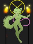 a_kun_(artist) breasts eyes_closed female fur green_body hi_res humanoid long_tongue rain_world saint_(rain_world) tail tongue videocult
